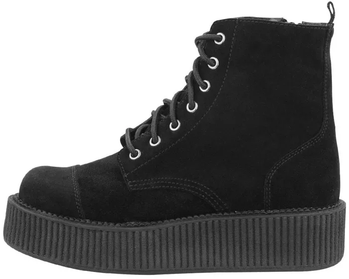 TUK Shoes Boots Black Suede Combat Creeper Boots 8211 TUK Shoes 8211 Women
