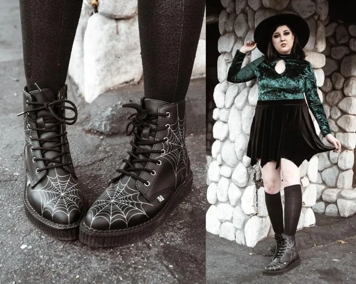TUK Shoes Boots Black TUKskin 7Eye Spiderweb Glow Boot 8211 Men