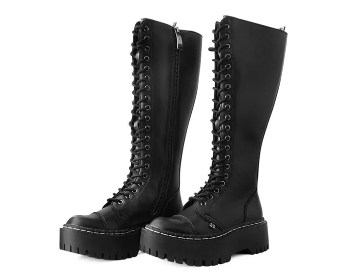 TUK Shoes Boots Black TUKskin Kneehigh Double Decker Boot 8211 Women TUK Shoes Boots Black TUKskin Kneehigh Double Decker Boot 8211 Women
