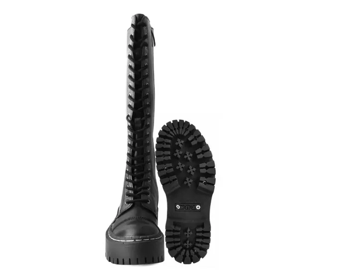 TUK Shoes Boots Black TUKskin Kneehigh Double Decker Boot 8211 Women TUK Shoes Boots Black TUKskin Kneehigh Double Decker Boot 8211 Women