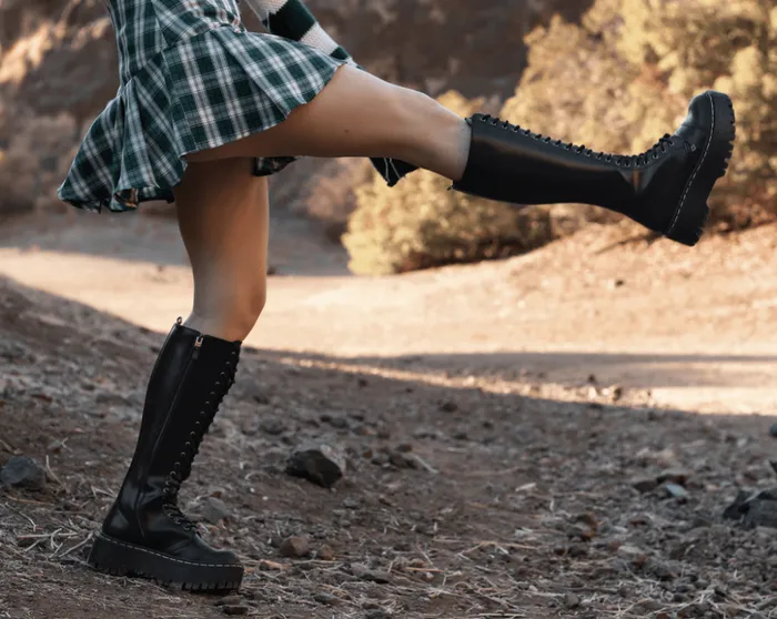 TUK Shoes Boots Black TUKskin Kneehigh Double Decker Boot 8211 Women TUK Shoes Boots Black TUKskin Kneehigh Double Decker Boot 8211 Women