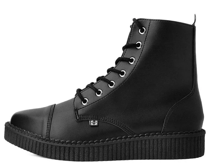 TUK Shoes Boots Black TUKskin Vegan Pointed Lace Up Creeper Boots 8211 Women TUK Shoes Boots Black TUKskin Vegan Pointed Lace Up Creeper Boots 8211 Women