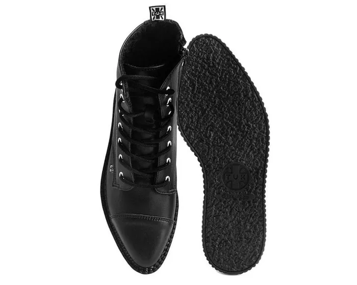 TUK Shoes Boots Black TUKskin Vegan Pointed Lace Up Creeper Boots 8211 Women TUK Shoes Boots Black TUKskin Vegan Pointed Lace Up Creeper Boots 8211 Women