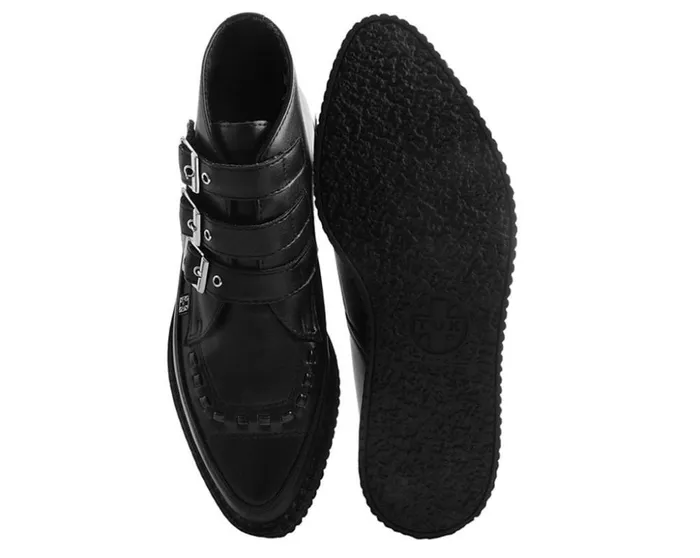 TUK Shoes Boots Black Vegan TUKskin 3Buckle Strap Pointed Toe Creeper Boots 8211 Men TUK Shoes Boots Black Vegan TUKskin 3Buckle Strap Pointed Toe Creeper Boots 8211 Men