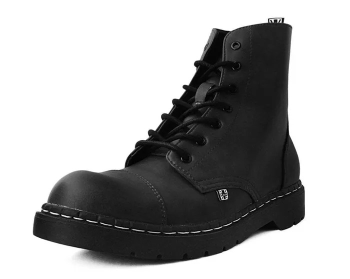 TUK Shoes Boots Black Waxy 7Eye Capped Toe Boot 8211 Men