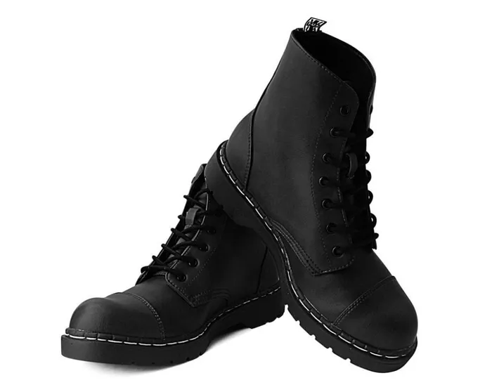 TUK Shoes Boots Black Waxy 7Eye Capped Toe Boot 8211 Men TUK Shoes Boots Black Waxy 7Eye Capped Toe Boot 8211 Men