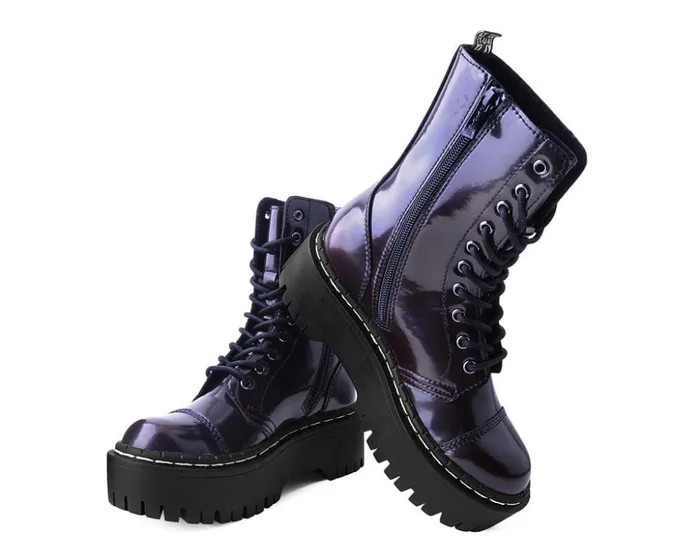 TUK Shoes Boots Burgundy RubOff 10Eye Double Decker Boot 8211 Men TUK Shoes Boots Burgundy RubOff 10Eye Double Decker Boot 8211 Men