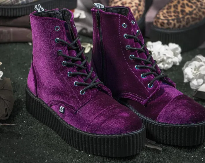 TUK Shoes Boots Violet Velvet Vegan Viva Mondo Boots 8211 Women TUK Shoes Boots Violet Velvet Vegan Viva Mondo Boots 8211 Women