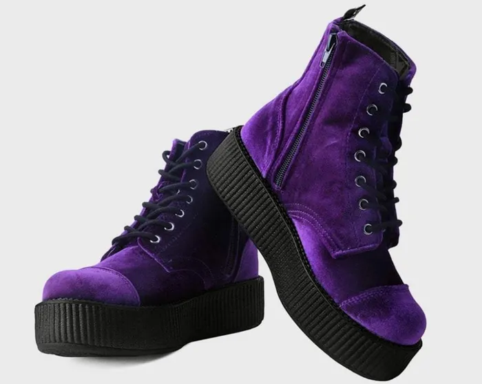 TUK Shoes Boots Violet Velvet Vegan Viva Mondo Boots 8211 Women TUK Shoes Boots Violet Velvet Vegan Viva Mondo Boots 8211 Women