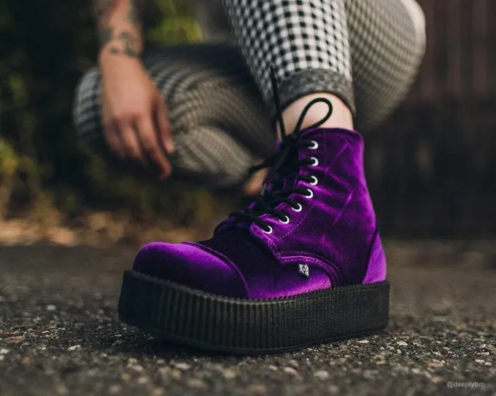 TUK Shoes Boots Violet Velvet Vegan Viva Mondo Boots 8211 Women TUK Shoes Boots Violet Velvet Vegan Viva Mondo Boots 8211 Women