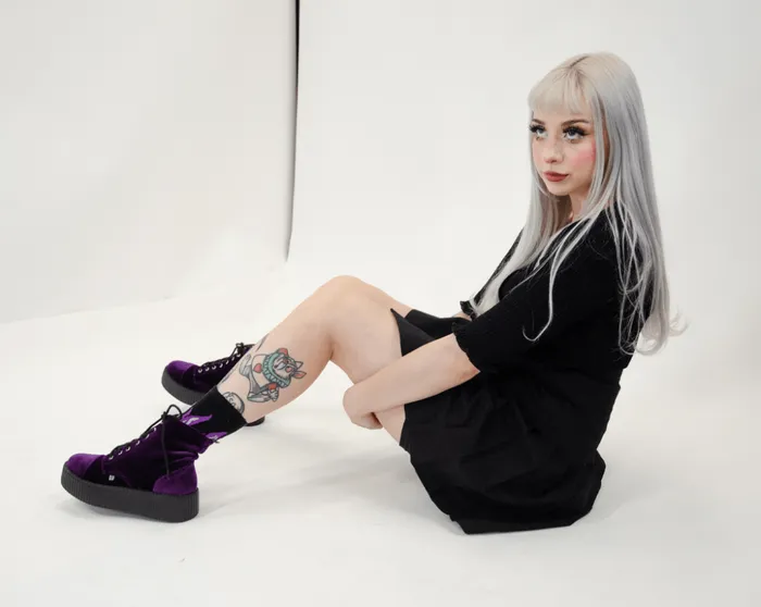 TUK Shoes Boots Violet Velvet Vegan Viva Mondo Boots 8211 Women TUK Shoes Boots Violet Velvet Vegan Viva Mondo Boots 8211 Women