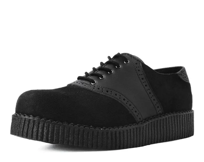 TUK Shoes Dress Shoes Black Faux Suede and TUKskin Saddle Oxford 8211 Men