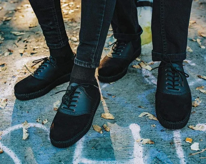 TUK Shoes Dress Shoes Black Faux Suede and TUKskin Saddle Oxford 8211 Men TUK Shoes Dress Shoes Black Faux Suede and TUKskin Saddle Oxford 8211 Men