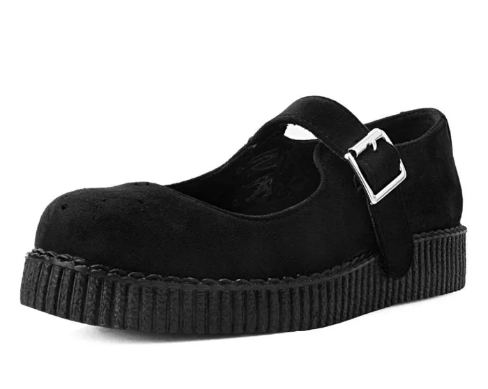 TUK Shoes Mary Janes Black Faux Suede Viva Low Mary Jane 8211 Women