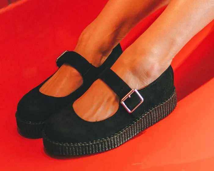 TUK Shoes Mary Janes Black Faux Suede Viva Low Mary Jane 8211 Women TUK Shoes Mary Janes Black Faux Suede Viva Low Mary Jane 8211 Women