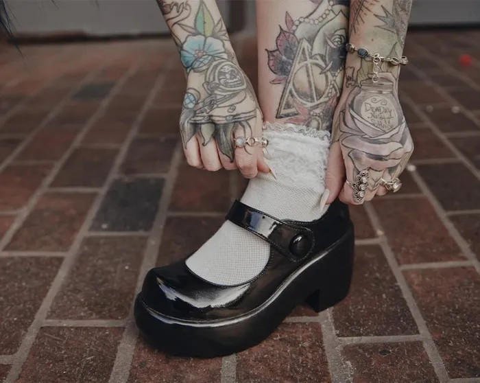 TUK Shoes Mary Janes Black Liquid Bubble Mary Jane Platform 8211 Women