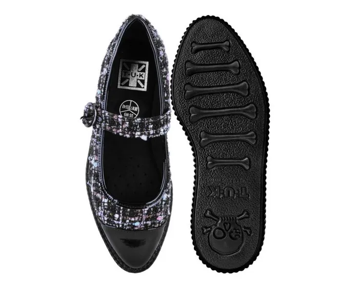 TUK Shoes Mary Janes Black Tweed Pointed Mary Jane 8211 Women TUK Shoes Mary Janes Black Tweed Pointed Mary Jane 8211 Women