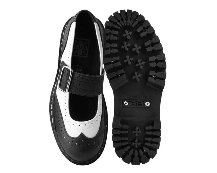 TUK Shoes Platforms Black and White Double Decker Mary Jane 8211 Women
