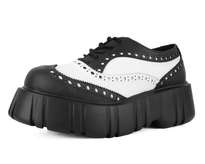 TUK Shoes Platforms Black and White TUKskin Anarchic Airship Brogue 8211 Women