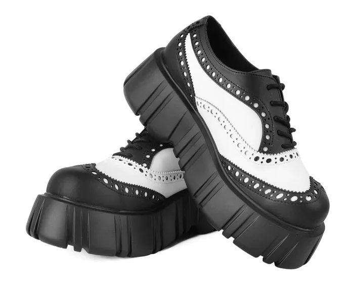 TUK Shoes Platforms Black and White TUKskin Anarchic Airship Brogue 8211 Women TUK Shoes Platforms Black and White TUKskin Anarchic Airship Brogue 8211 Women