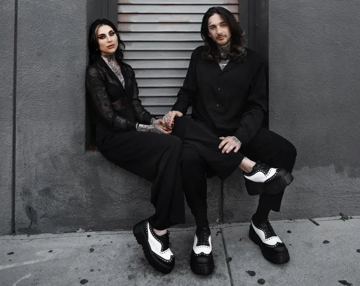 TUK Shoes Platforms Black and White TUKskin Anarchic Airship Brogue 8211 Women TUK Shoes Platforms Black and White TUKskin Anarchic Airship Brogue 8211 Women
