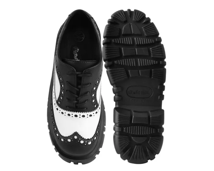 TUK Shoes Platforms Black and White TUKskin Anarchic Airship Brogue 8211 Women TUK Shoes Platforms Black and White TUKskin Anarchic Airship Brogue 8211 Women