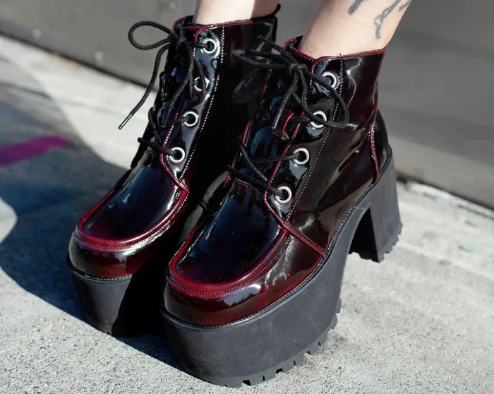 TUK Shoes Platforms Burgundy Gradient Nosebleed 8211 Women TUK Shoes Platforms Burgundy Gradient Nosebleed 8211 Women