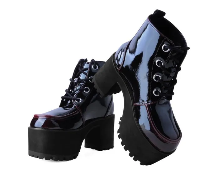 TUK Shoes Platforms Burgundy Gradient Nosebleed 8211 Women TUK Shoes Platforms Burgundy Gradient Nosebleed 8211 Women