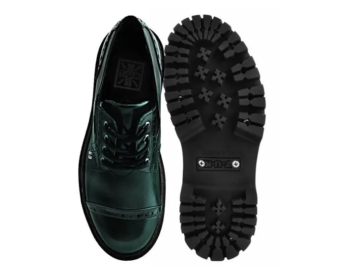 TUK Shoes Platforms Green RubOff Double Decker Brogue 8211 Women TUK Shoes Platforms Green RubOff Double Decker Brogue 8211 Women