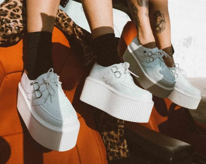 TUK Shoes Platforms White TUKskin Classic Stratocreeper 8211 Women TUK Shoes Platforms White TUKskin Classic Stratocreeper 8211 Women