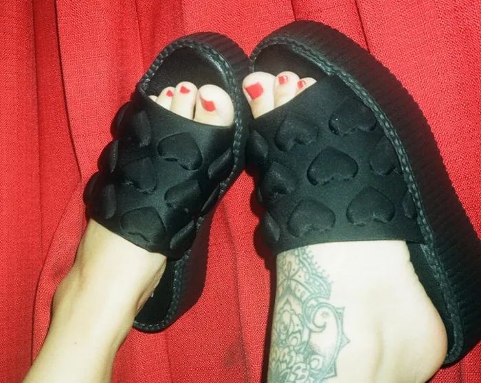 TUK Shoes Sandals Black Puff Heart Mondo Sandal 8211 Women TUK Shoes Sandals Black Puff Heart Mondo Sandal 8211 Women