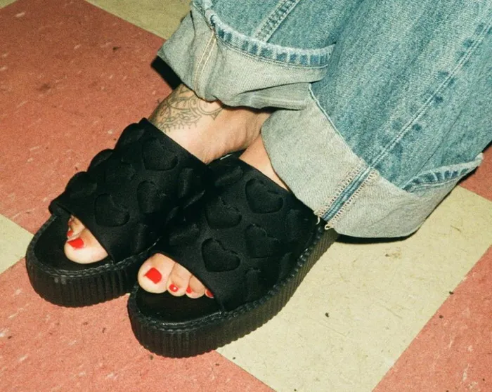 TUK Shoes Sandals Black Puff Heart Mondo Sandal 8211 Women TUK Shoes Sandals Black Puff Heart Mondo Sandal 8211 Women