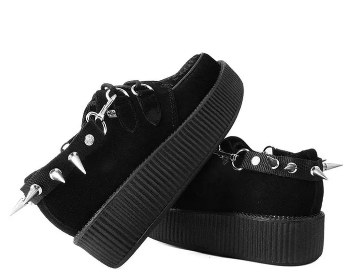 TUK Shoes Shoe Accessories Spike Studded Black Bondage Hook On Shoe Straps 8211 Adult