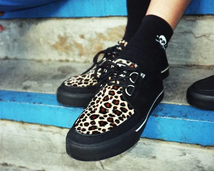 TUK Shoes Sneakers Black and Leopard Vegan Sneaker 8211 Women
