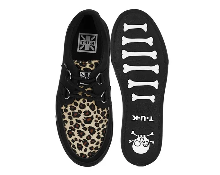 TUK Shoes Sneakers Black and Leopard Vegan Sneaker 8211 Women