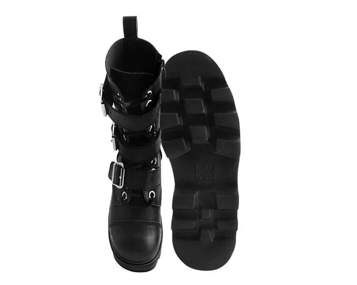 TUK Shoes Vegan Black 12Eye 3Strap Dino Boot 8211 Women TUK Shoes Vegan Black 12Eye 3Strap Dino Boot 8211 Women