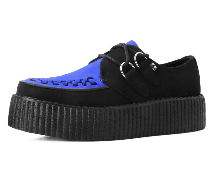 TUK Shoes Vegan Black and Cobalt Blue Viva Mondo Creeper 8211 Men