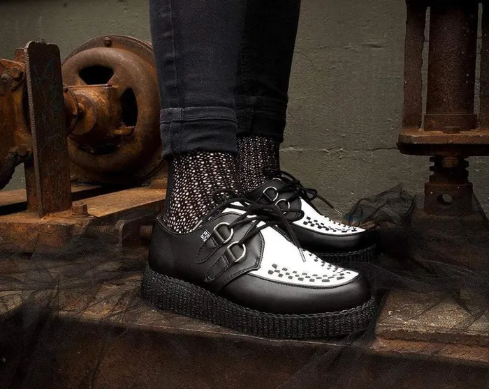 TUK Shoes Vegan Black and White Vegan TUKskin Viva II Creeper Shoe 8211 Men TUK Shoes Vegan Black and White Vegan TUKskin Viva II Creeper Shoe 8211 Men