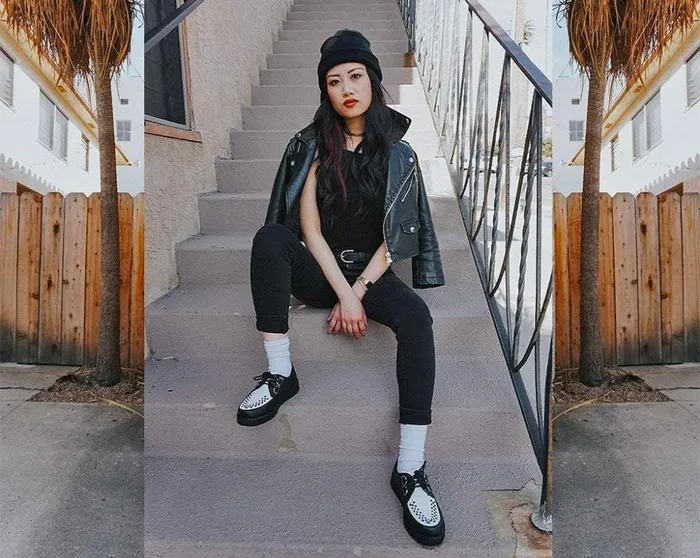 TUK Shoes Vegan Black and White Vegan TUKskin Viva II Creeper Shoe 8211 Men TUK Shoes Vegan Black and White Vegan TUKskin Viva II Creeper Shoe 8211 Men