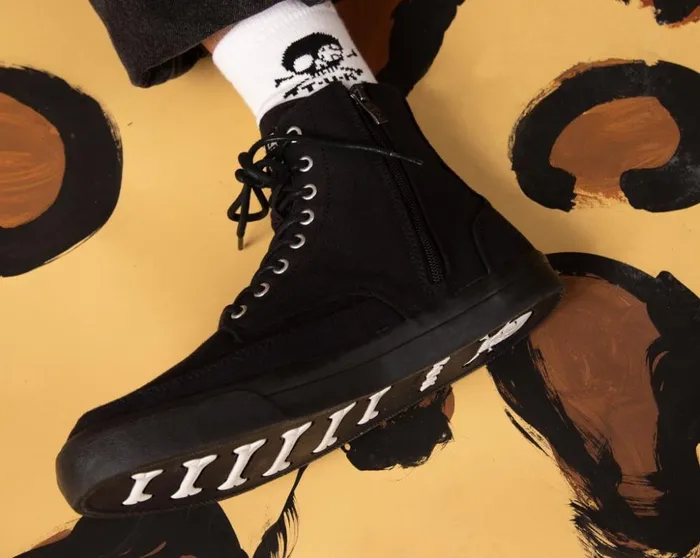 TUK Shoes Vegan Black Canvas 8Eye Sneaker Boot 8211 Men