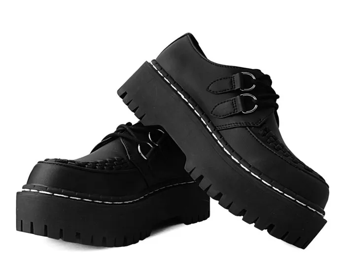 TUK Shoes Vegan Black TUKskin Interlace Double Decker Creeper 8211 Women TUK Shoes Vegan Black TUKskin Interlace Double Decker Creeper 8211 Women