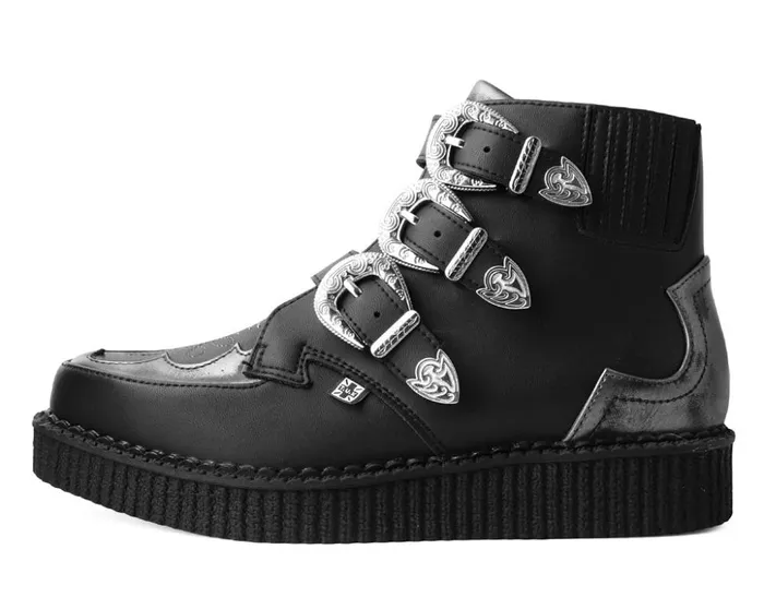 TUK Shoes Vegan Black TUKskin Western Antique 3Buckle Pointed Boot 8211 Women TUK Shoes Vegan Black TUKskin Western Antique 3Buckle Pointed Boot 8211 Women