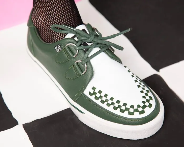 TUK Shoes Vegan Dark Cedar and White 2Ring Creeper Sneaker 8211 Women TUK Shoes Vegan Dark Cedar and White 2Ring Creeper Sneaker 8211 Women