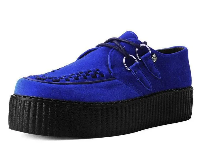 TUK Shoes Vegan Royal Blue Velvet Viva Mondo Creeper 8211 Women