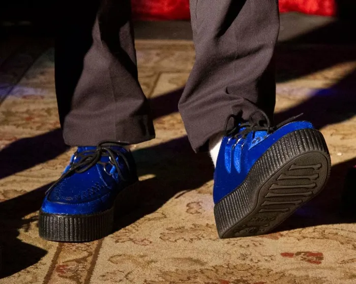 TUK Shoes Vegan Royal Blue Velvet Viva Mondo Creeper 8211 Women TUK Shoes Vegan Royal Blue Velvet Viva Mondo Creeper 8211 Women