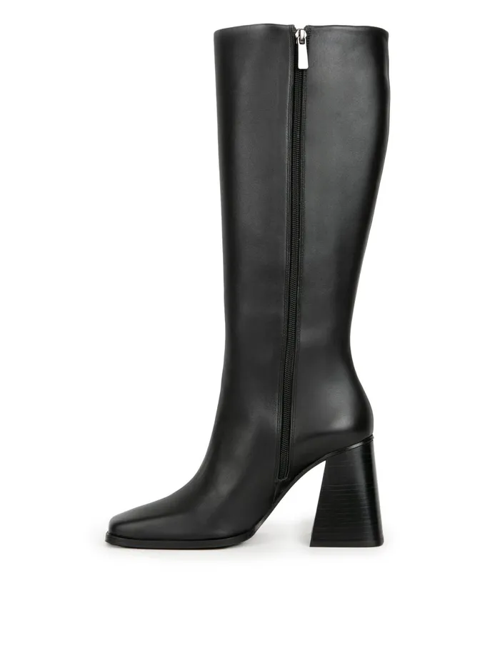 Tamar Passion Black Women Bobbies Knee High Boots