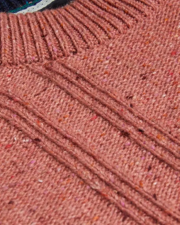 Ted Baker Jumpers and Knitwear ENROE 8211 Crew Neck Jumper With Cable Detail Medium Pink 8211 Men Ted Baker Jumpers and Knitwear ENROE 8211 Crew Neck Jumper With Cable Detail Medium Pink 8211 Men