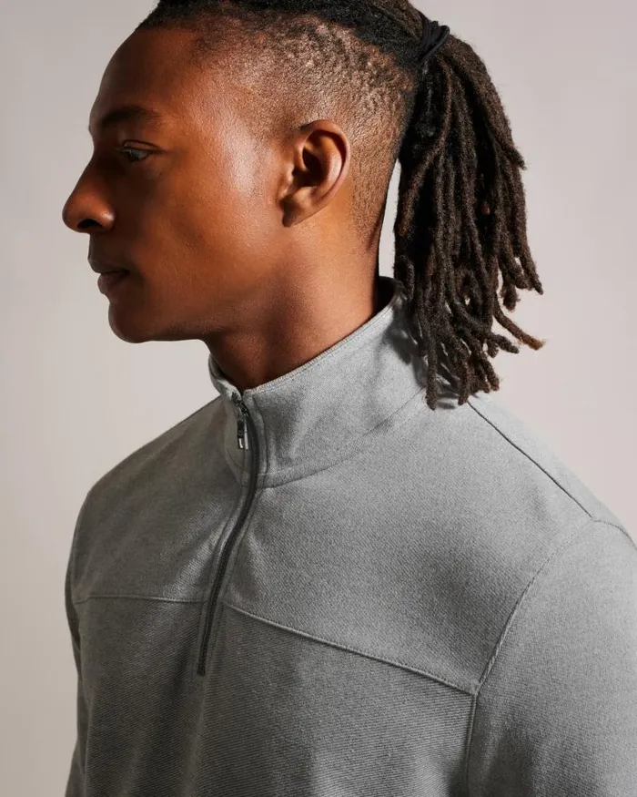 Ted Baker Jumpers and Knitwear GAZINE 8211 Long Sleeve Half Zip Pullover Grey 8211 Men Ted Baker Jumpers and Knitwear GAZINE 8211 Long Sleeve Half Zip Pullover Grey 8211 Men