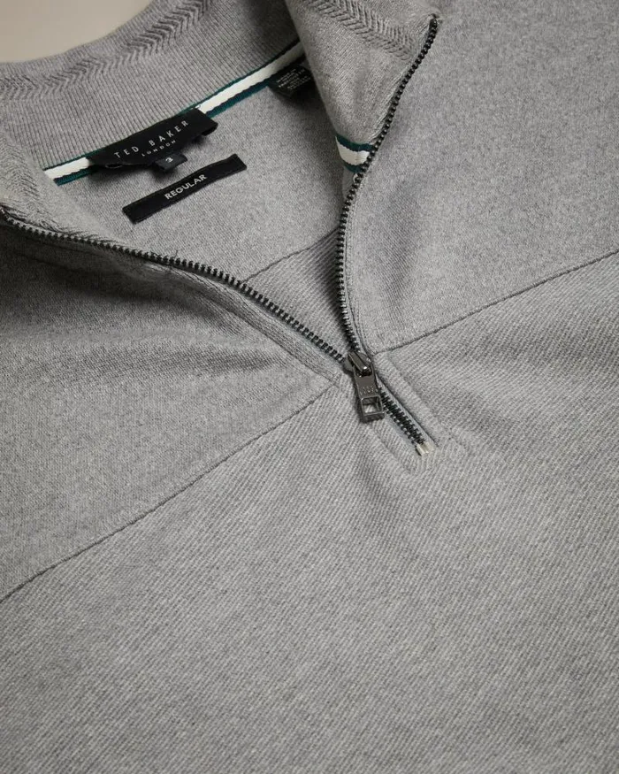Ted Baker Jumpers and Knitwear GAZINE 8211 Long Sleeve Half Zip Pullover Grey 8211 Men Ted Baker Jumpers and Knitwear GAZINE 8211 Long Sleeve Half Zip Pullover Grey 8211 Men