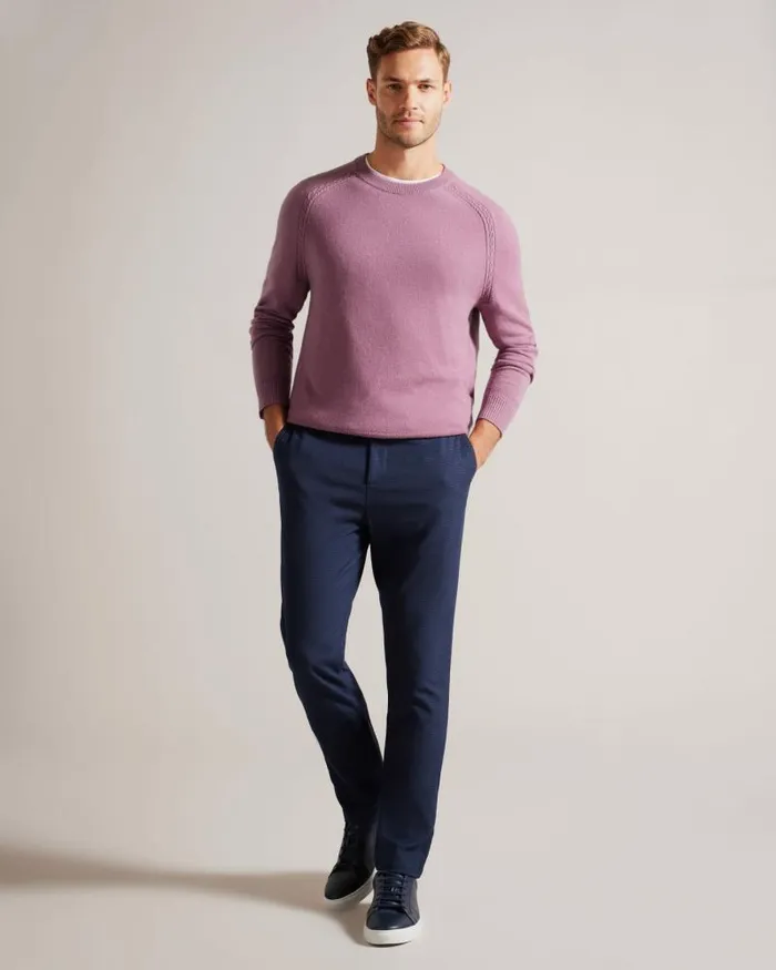 Ted Baker Jumpers and Knitwear GLANT 8211 Pure Cashmere Jumper Light Purple 8211 Men Ted Baker Jumpers and Knitwear GLANT 8211 Pure Cashmere Jumper Light Purple 8211 Men